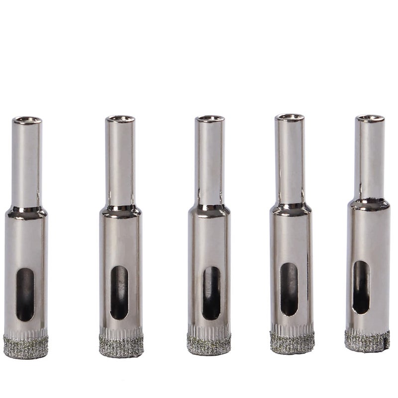 Drilax 5-Pc 3/8 Inch Diamond Drill Bit Set | Solid Steel | for Glass Bottles, Aquariums, Tile & Stone | Ideal for Lamps, Bird Feeders, DIY Crafts - Image 1